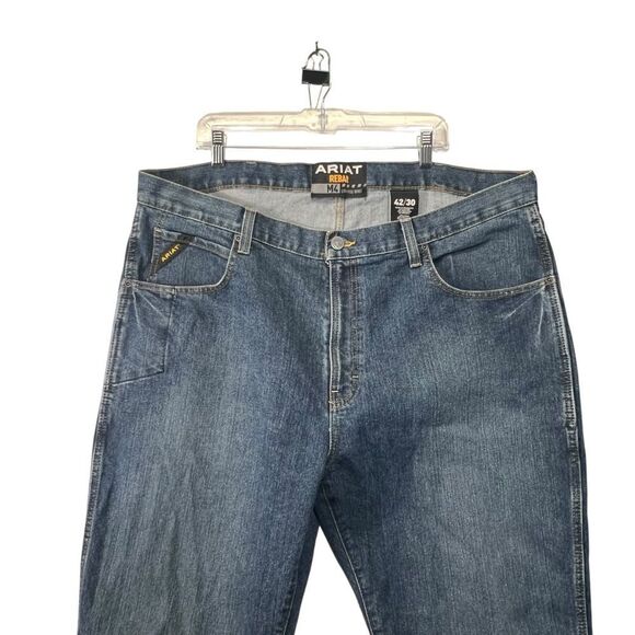 Ariat rebar M4 low rise boot cut jeans blue size 42/30 - Picture 8 of 10